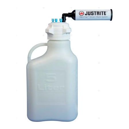 Justrite Justrite 12801 VaporTrap Carboy With Filter Kit, HDPE, 5-Liter, 6 Ports 12801